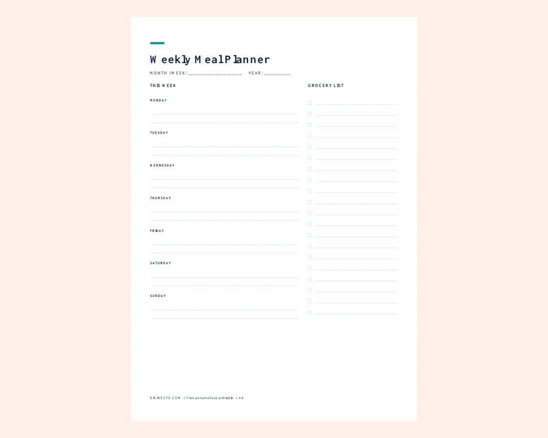 Weekly Meal Planner with Grocery List preview